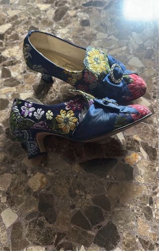 Traje de Fallera azul y multicolor