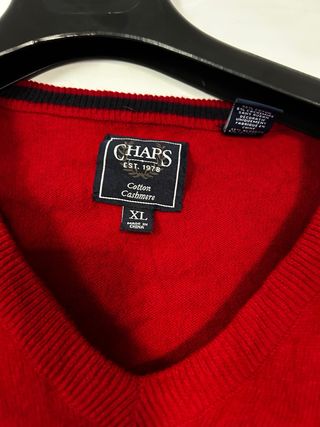 Maglione Chaps Cotone Cashmere Rosso XL