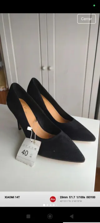 Zapatos Amichi terciopelo negro talla 40