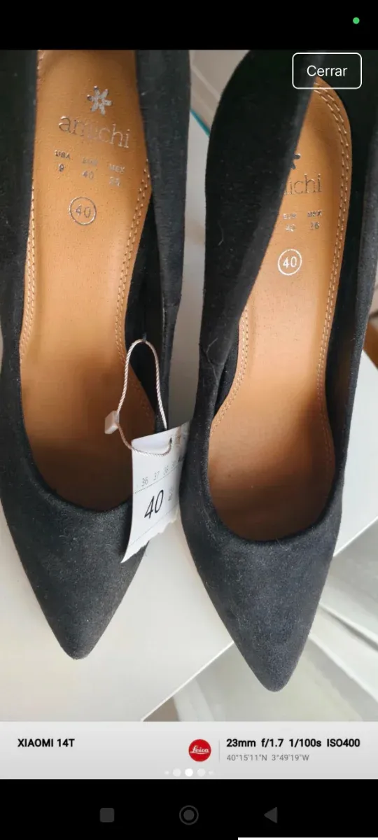 Zapatos Amichi terciopelo negro talla 40