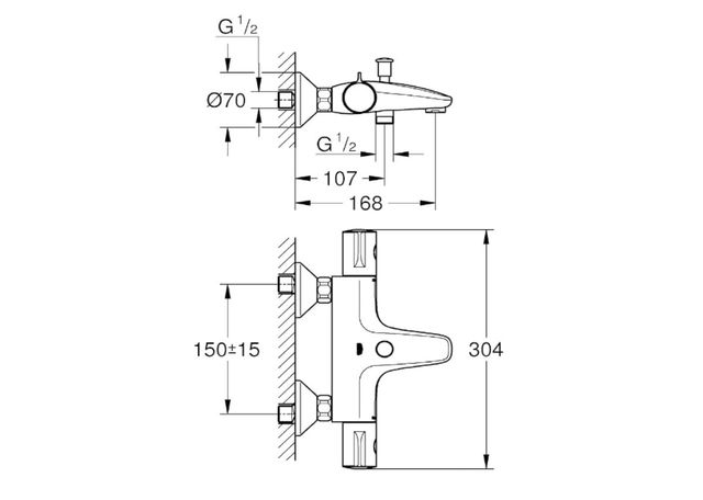 Termostato Baño Ducha Grohe Grohtherm 800