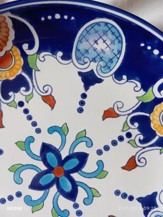 Piatto decorativo multicolore porta frutta oggetti