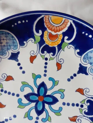 Piatto decorativo multicolore porta frutta oggetti