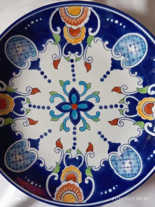 Piatto decorativo multicolore porta frutta oggetti