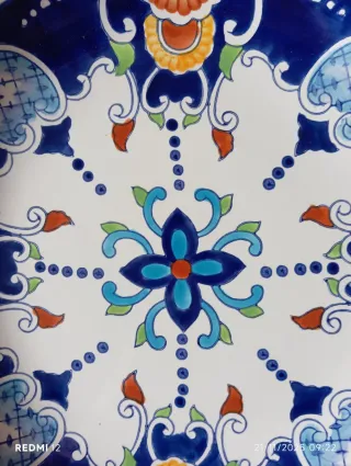 Piatto decorativo multicolore porta frutta oggetti