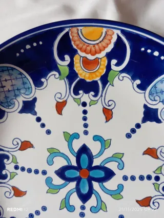 Piatto decorativo multicolore porta frutta oggetti