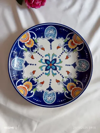 Piatto decorativo multicolore porta frutta oggetti