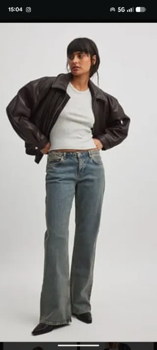 NA-KD Vaqueros Wide Mid Waist Vintage Wash