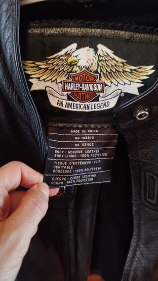 Chaqueta Cuero Harley Davidson Negra