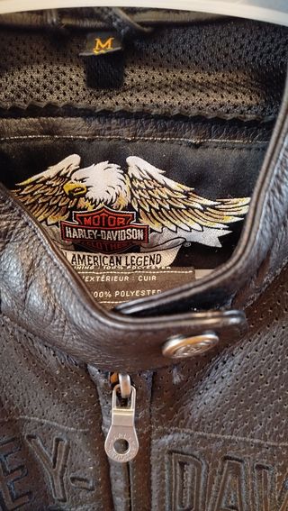 Chaqueta Cuero Harley Davidson Negra