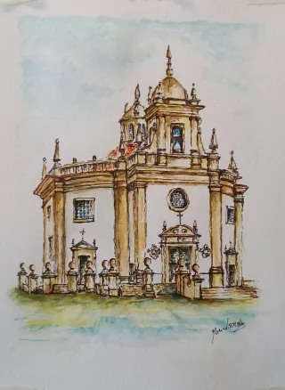 Quadro aguarela original Barcelos Portugal