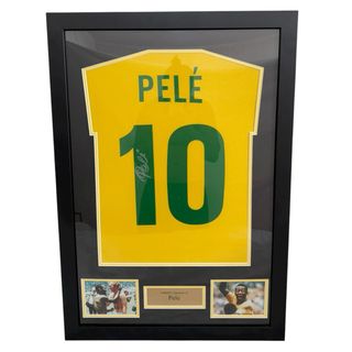 Camiseta con autógrafo de Pelé original certificad