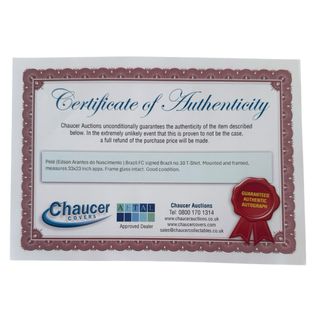 Camiseta con autógrafo de Pelé original certificad