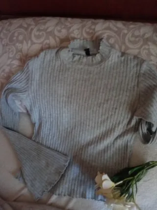 Jersey Stradivarius gris talla S