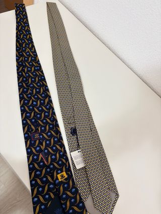 Lote 2 corbatas Richel azul y dorado