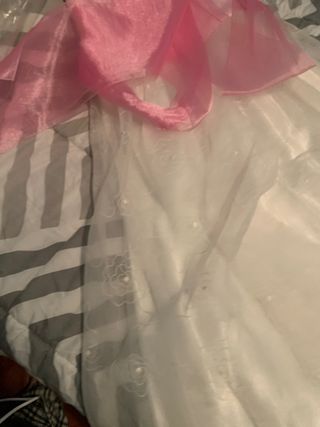 Vestido fiesta niña 9/10 años rosa y blanco