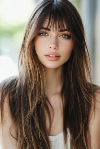 Vistosa peluca castaña reflejos aspecto natural