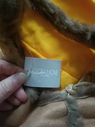 Borsa scamosciata con pelo