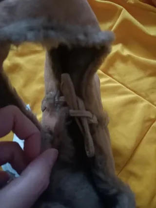 Borsa scamosciata con pelo