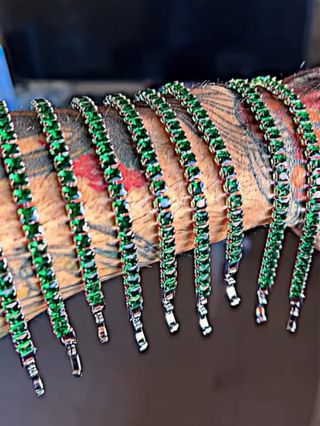 Pulsera Tenis Circonita Verde Plata