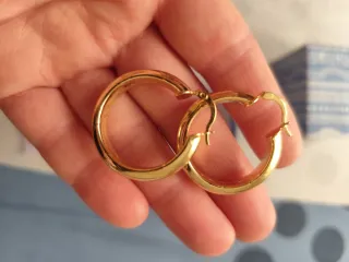 Pendientes plata chapado en oro 18 k