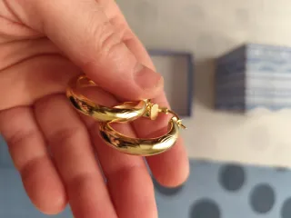 Pendientes plata chapado en oro 18 k