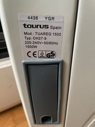 Radiador Taurus 1500W