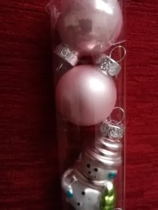 Palline Natale Vetro Rosa e Argento