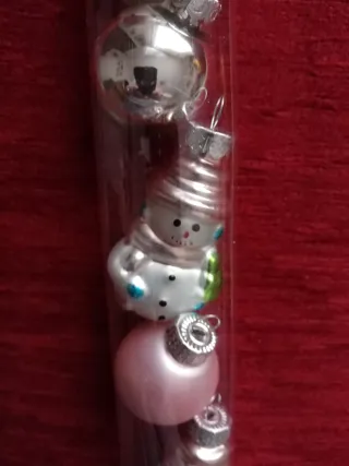 Palline Natale Vetro Rosa e Argento