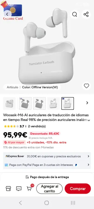 Auriculares Wooask M6 Traductor Voz