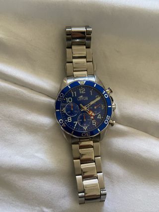 Reloj Lotus Cronógrafo Azul y Plateado