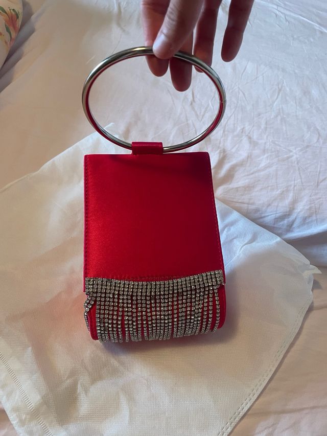Borsetta da sera rossa con strass