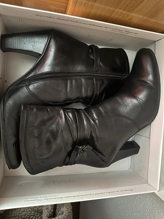 Botines Hispanitas Piel Negro Talla 39