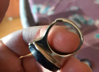 Anillo Piedra Grande Aventurina y Plata. Nuevo