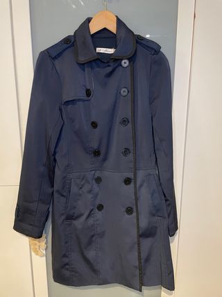 Gabardina azul mujer