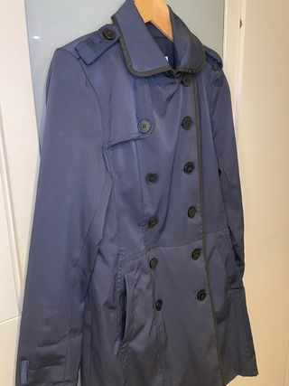 Gabardina azul mujer