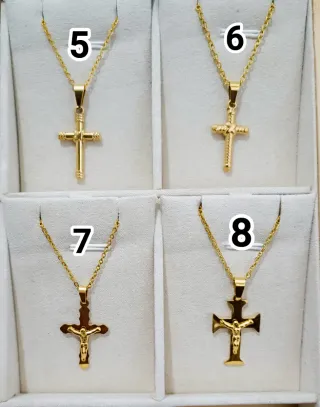 Colgante Cruz Acero Inoxidable Dorado