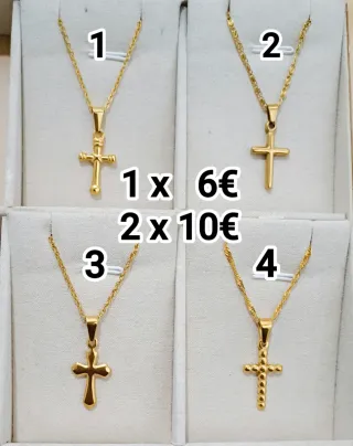 Colgante Cruz Acero Inoxidable Dorado