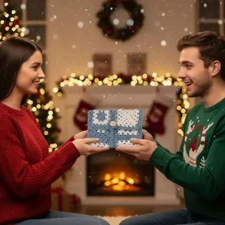 Custodia libro/tablet all'uncinetto fatta a mano