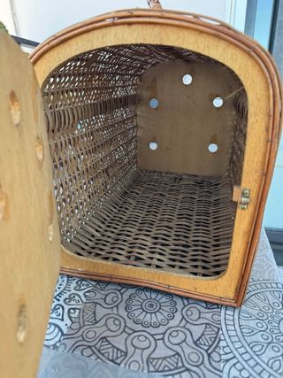 Transportín Vintage Mimbre Gatos