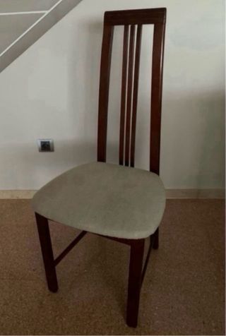 6 Sillas de Comedor Madera Tapizadas