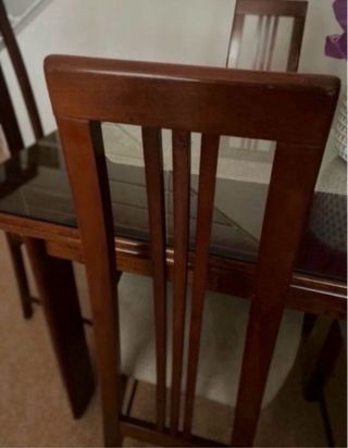 6 Sillas de Comedor Madera Tapizadas