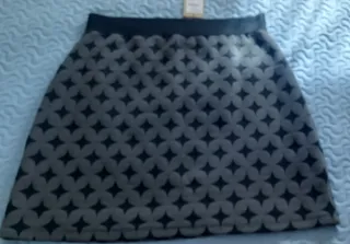 Falda Trucco Estampada Gris Talla L