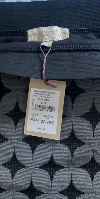 Falda Trucco Estampada Gris Talla L