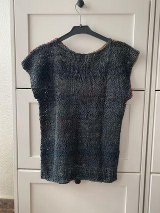 Top tejido en piel/cuero Talla 38