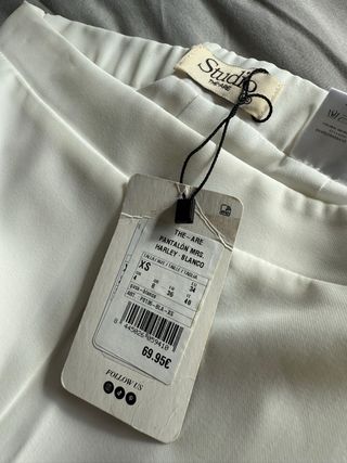 Pantalón The Are blanco nuevo con etiqueta.