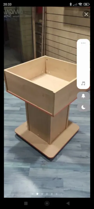 Cajón expositor de madera