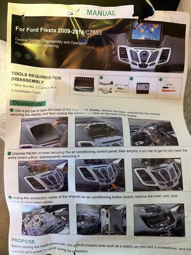 Radio Coche Android 12.0 9 Ford fiesta 2009-2014