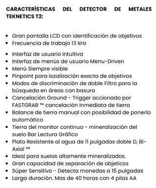 Detector de Metales Teknetics T2 Edición Especial