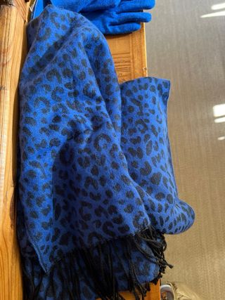 Guantes y bufanda Tex azul y negro